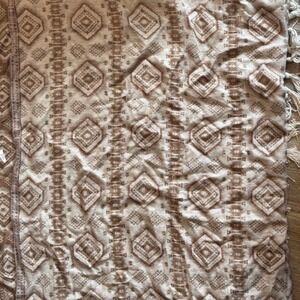 Free People Tribal Geometric Cocoon Cardigan Sweater Brown Cream Oversized OS